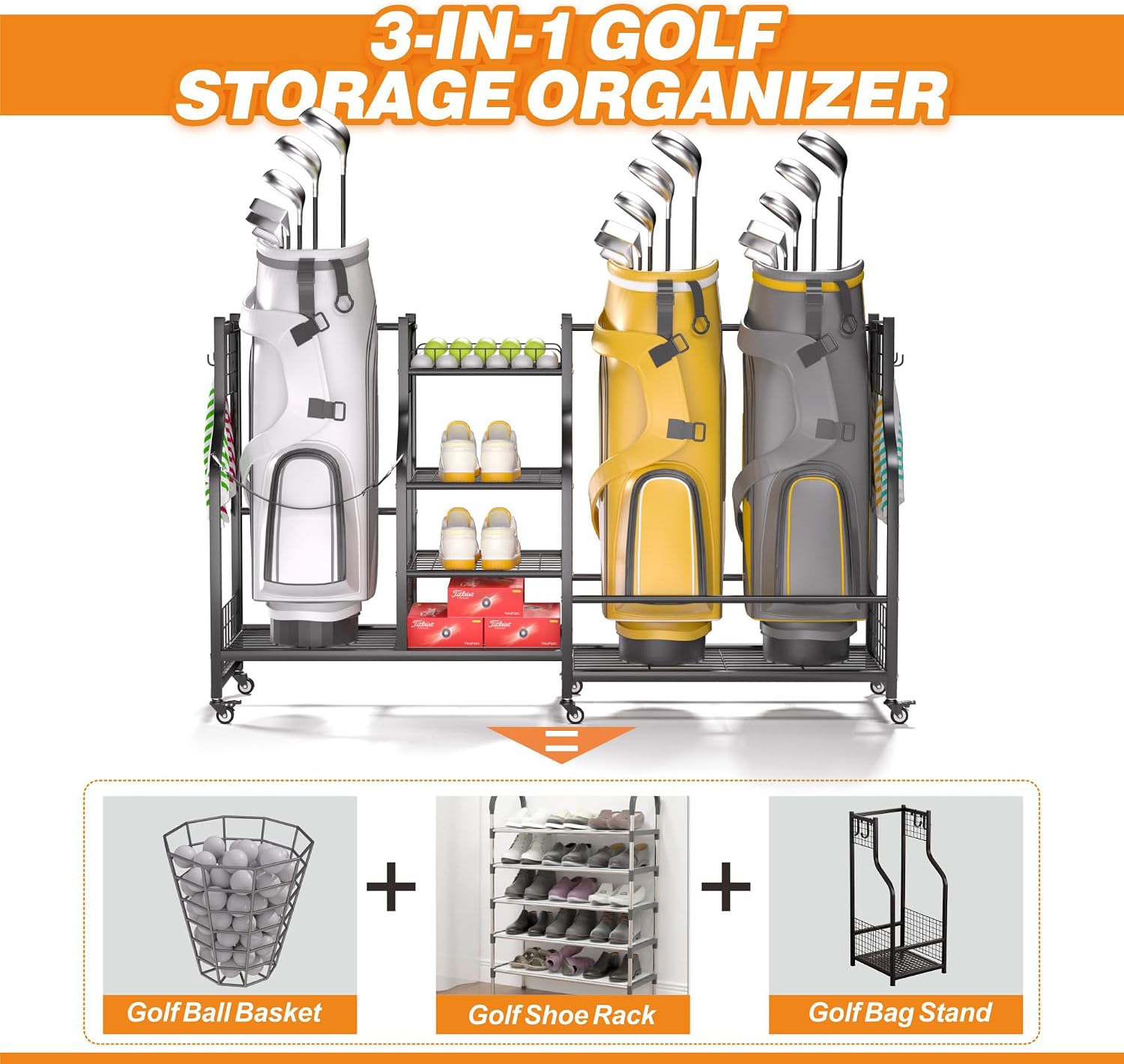 Organizador de bolsas de golf, - Golf Equipment And Gear reseña y precio