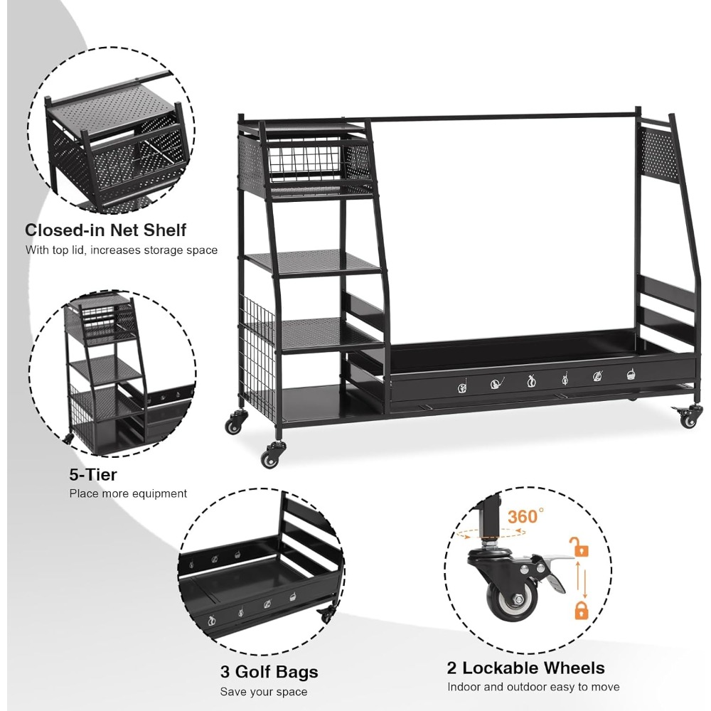 Soporte Organizador para Bolsa - Golf Equipment Garage Organizer reseña y precio